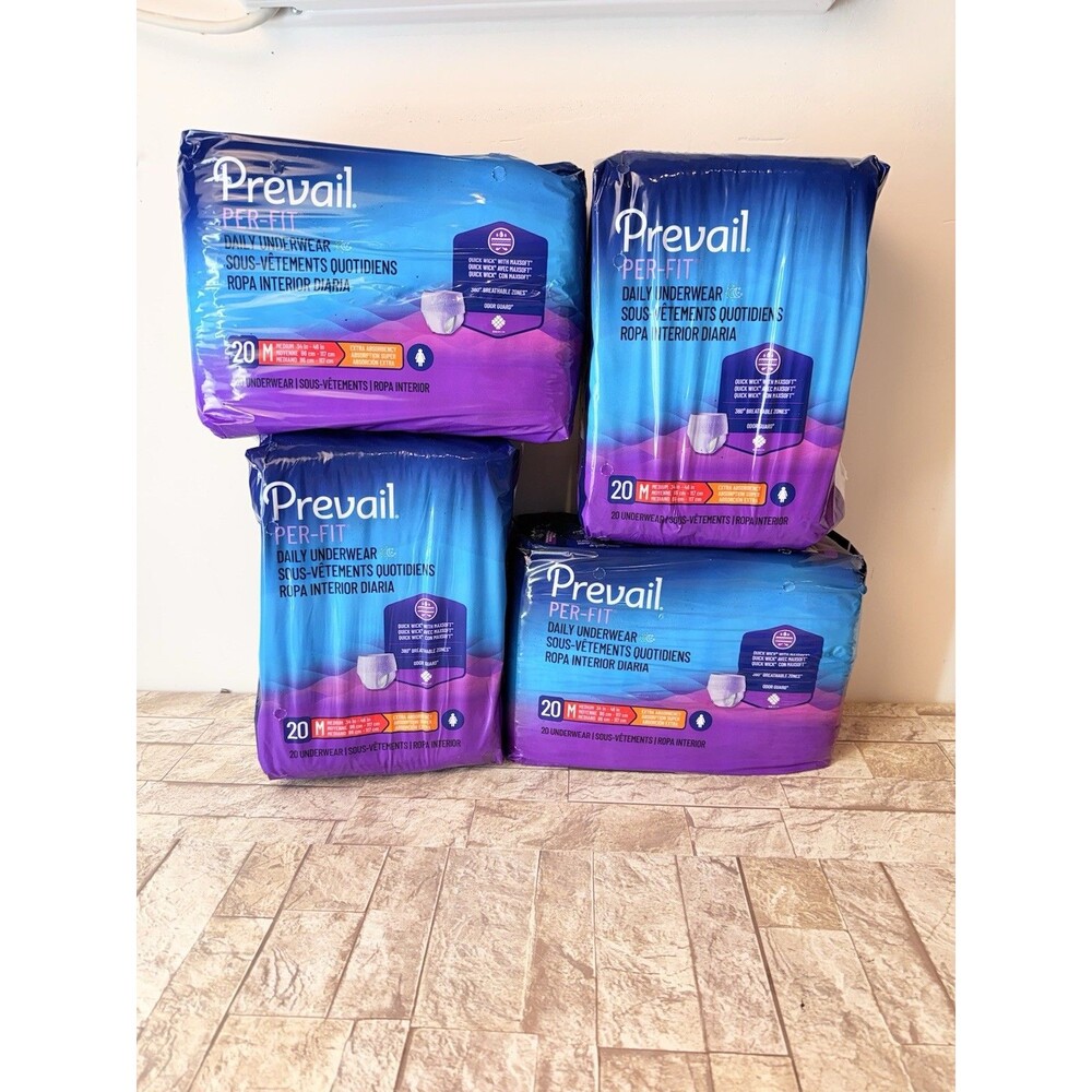 Prevail Disposable Underwear Female Medium Extra 80 Ct
